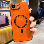 Lambskin Faux Leather Magnetic Phone Case, For iPhone 17e / 16e, For iPhone 17 Pro Max, For iPhone 17 Pro, For iPhone 17, For iPhone Air, For iPhone 16 Pro Max, For iPhone 16 Pro, For iPhone 16 Plus