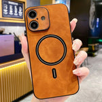 Lambskin Faux Leather Magnetic Phone Case, For iPhone 17e / 16e, For iPhone 17 Pro Max, For iPhone 17 Pro, For iPhone 17, For iPhone Air, For iPhone 16 Pro Max, For iPhone 16 Pro, For iPhone 16 Plus