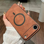 Lambskin Faux Leather Magnetic Phone Case, For iPhone 17e / 16e, For iPhone 17 Pro Max, For iPhone 17 Pro, For iPhone 17, For iPhone Air, For iPhone 16 Pro Max, For iPhone 16 Pro, For iPhone 16 Plus