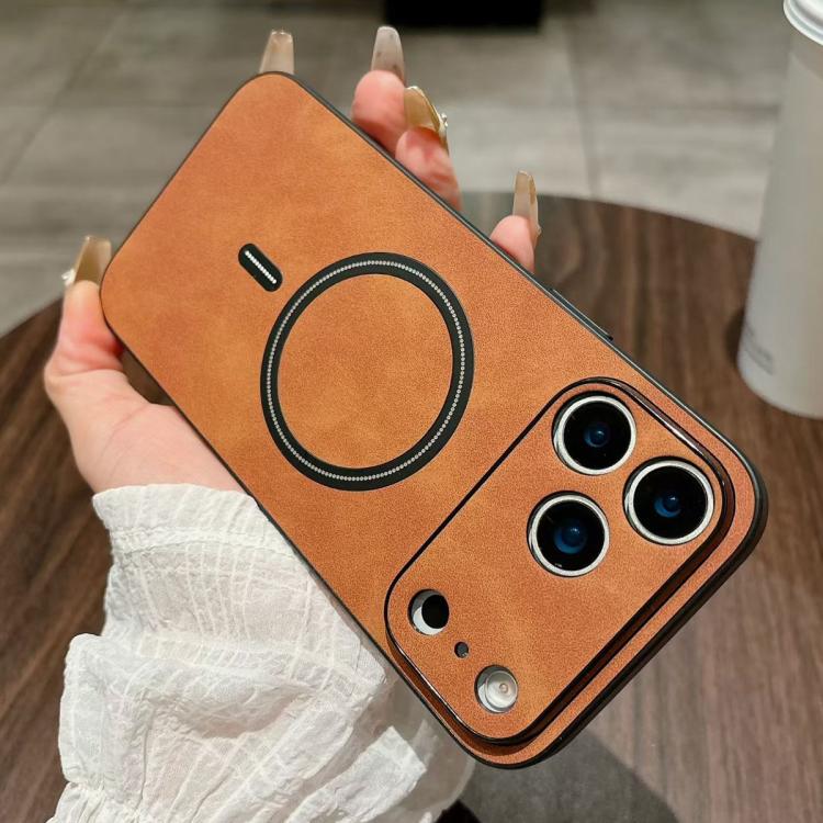 Lambskin Faux Leather Magnetic Phone Case, For iPhone 17e / 16e, For iPhone 17 Pro Max, For iPhone 17 Pro, For iPhone 17, For iPhone Air, For iPhone 16 Pro Max, For iPhone 16 Pro, For iPhone 16 Plus