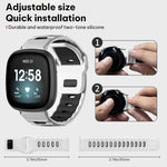 xDfind Flat-head Dual-color Silicone Watch Band, For Fitbit Versa 4 / 3 / Sense2 / 1, For Fitbit Versa 2/Versa/Versa Lite/Blaze