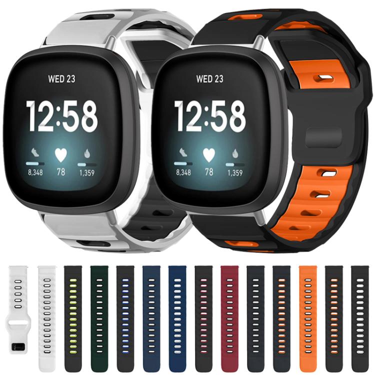 xDfind Flat-head Dual-color Silicone Watch Band, For Fitbit Versa 4 / 3 / Sense2 / 1, For Fitbit Versa 2/Versa/Versa Lite/Blaze