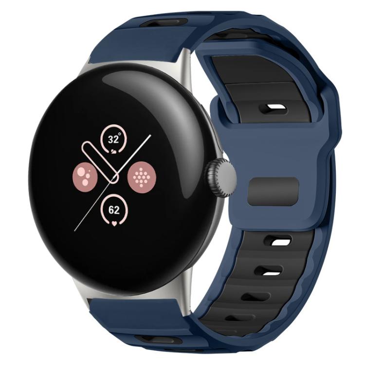 xDfind Flat-head Dual-color Silicone Watch Band, For Google Pixel Watch 4 / 3 / 2 / 1 41mm