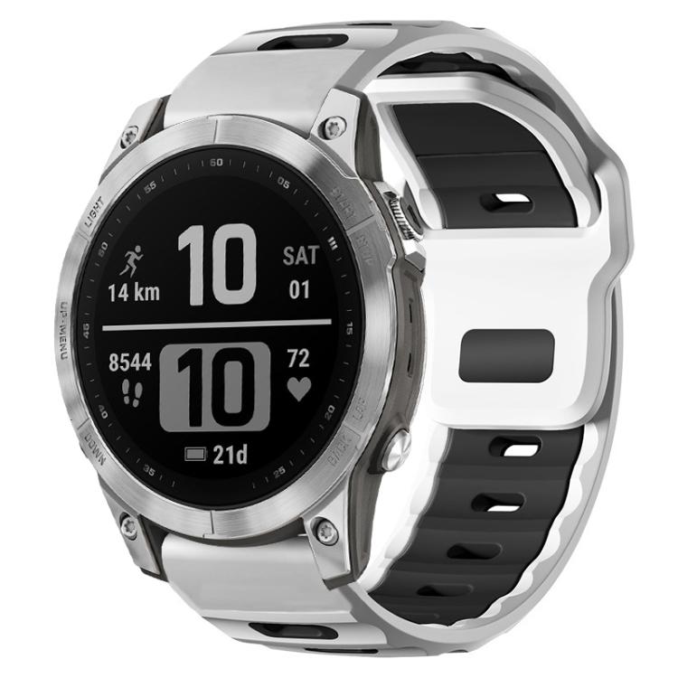 xDfind Flat-head Dual-color Silicone Watch Band, For Garmin Fenix 8/7X/6X/5X 26mm, For Garmin Fenix 8/7/6/5 22mm, For Garmin Forerunner 220/735/735XT/230/235, For Garmin Forerunner 35/30/35j