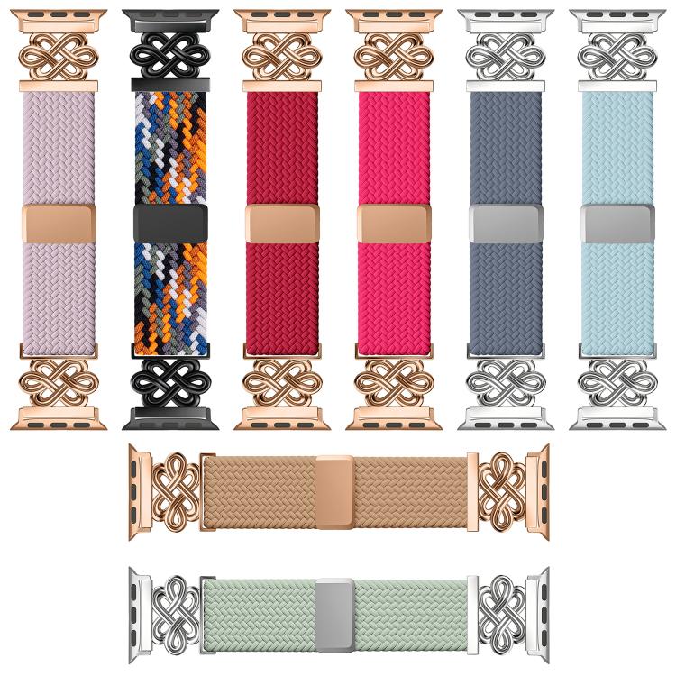 xDfind Chinese Knot Nylon Rainbow Braided Magnetic Buckle Watch Band, For Apple Watch 42 / 44 / 45 / 46 / 49mm, For Apple Watch 38 / 40 / 41 / S11 42mm