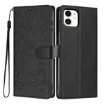 Tree Cat Embossed Flip Vegan Leather Phone Case, For iPhone 13 Pro, For iPhone 13, For iPhone 12 Pro Max, For iPhone 12 / 12 Pro, For iPhone 11 Pro Max, For iPhone 11