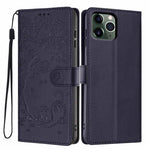 Tree Cat Embossed Flip Vegan Leather Phone Case, For iPhone 11 Pro