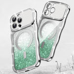 Wavy Frame Star Diamond Electroplate TPU Glitter Magnetic Phone Case, For iPhone 17 Pro Max, For iPhone 17 Pro, For iPhone 17, For iPhone 16 Pro Max, For iPhone 16 Pro, For iPhone 16