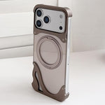 Dolphin Original Color Metal Frameless 360 Rotation Holder Magnetic Phone Case, For iPhone 17 Pro Max, For iPhone 17 Pro