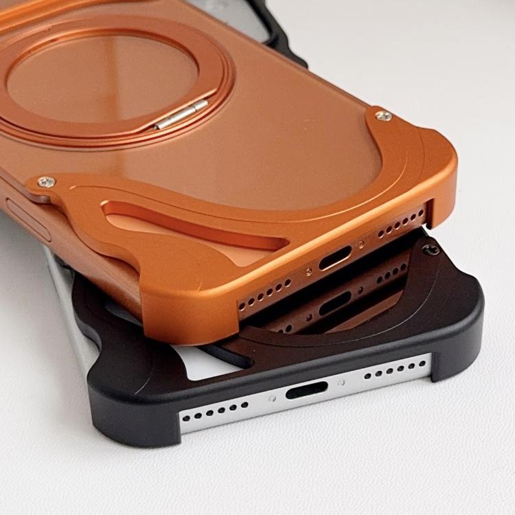 Dolphin Original Color Metal Frameless 360 Rotation Holder Magnetic Phone Case, For iPhone 17 Pro Max, For iPhone 17 Pro
