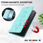 Cute Cats Embossed Magnetic RFID Vegan Leather Phone Case, For iPhone Air, For iPhone 16 Pro Max, For iPhone 16 Pro, For iPhone 16 Plus