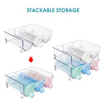 Refrigerator Beverage Organizer Storage Rack Food Grade PET Clear Wine Storage Stand