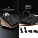 Hexagon Armor Magnetic Holder Weighing Scale Phone Case, For iPhone 17 Pro Max, For iPhone 17 Pro, For iPhone 17, For iPhone Air, For iPhone 16 Pro Max, For iPhone 16 Pro
