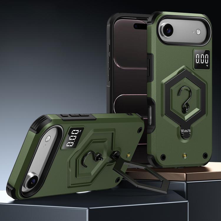 Hexagon Armor Magnetic Holder Weighing Scale Phone Case, For iPhone 17 Pro Max, For iPhone 17 Pro, For iPhone 17, For iPhone Air, For iPhone 16 Pro Max, For iPhone 16 Pro