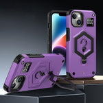 Hexagon Armor Magnetic Holder Weighing Scale Phone Case, For iPhone 14 / 13, For iPhone 14 Pro, For iPhone 14 Pro Max, For iPhone 13 Pro Max, For iPhone 13 Pro, For iPhone 12 Pro Max