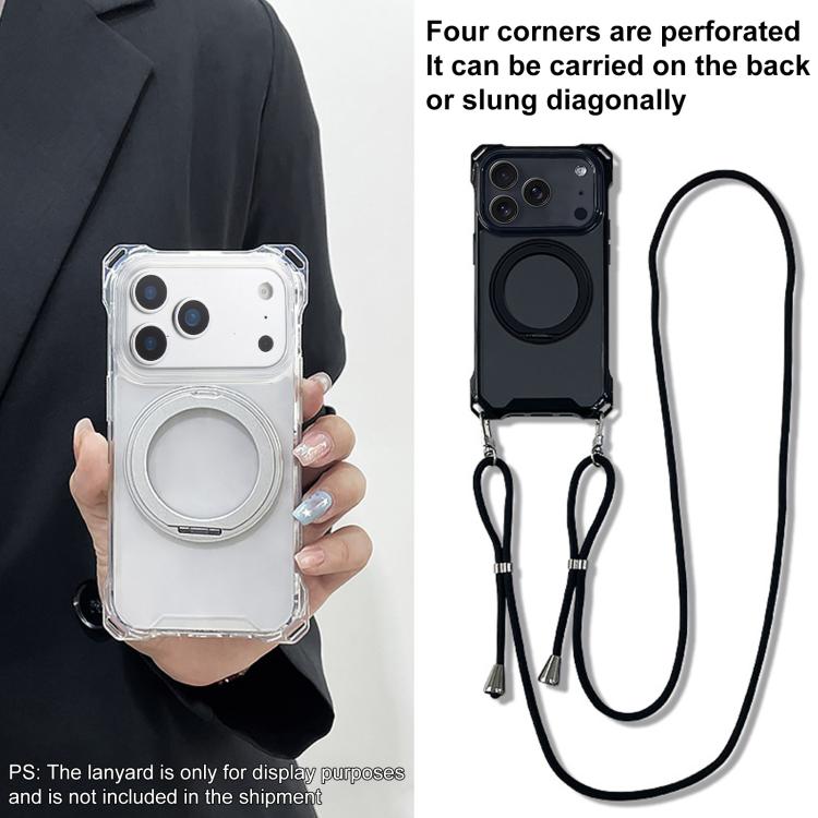 XDcase Pivot Stand Four-Corner Hole Magnetic Phone Case, Lanyard Not Included, For iPhone 17 Pro Max, For iPhone 17 Pro