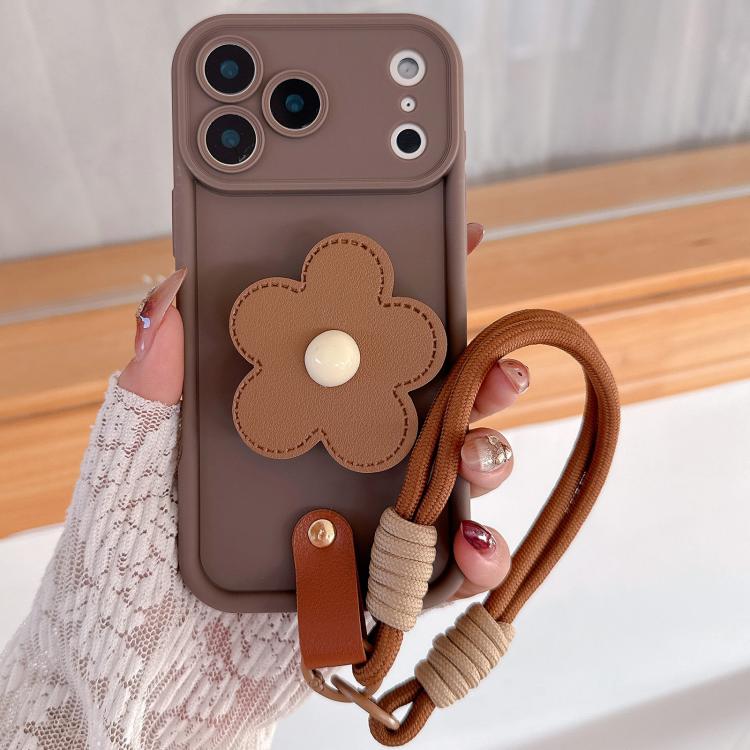 Floral Holder TPU Phone Case with PU Buckle Lanyard, For iPhone 17 Pro Max, For iPhone 17 Pro, For iPhone 17, For iPhone Air, For iPhone 16 Pro Max, For iPhone 16 Pro, For iPhone 16, For iPhone 15 Pro Max, For iPhone 15 Pro, For iPhone 15, For iPhone 1...