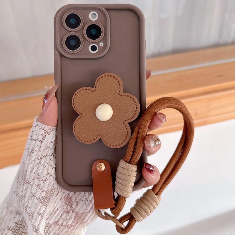 Floral Holder TPU Phone Case with PU Buckle Lanyard, For iPhone 14 Pro Max, For iPhone 13 Pro Max, For iPhone 13 Pro, For iPhone 13, For iPhone 12, For iPhone 12 Pro Max, For iPhone 12 Pro, For iPhone 11 Pro Max, For iPhone 11, For iPhone 11 Pro