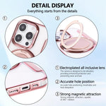 Ultra-thin Rotation Holder Magnetic Plating Vegan Leather Phone Case, For iPhone 16 Pro, For iPhone 16 Plus, For iPhone 16, For iPhone 15 Pro Max, For iPhone 15 Pro, For iPhone 15 Plus / 14 Plus