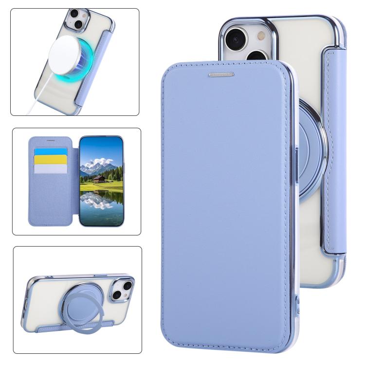 Ultra-thin Rotation Holder Magnetic Plating Vegan Leather Phone Case, For iPhone 16 Pro, For iPhone 16 Plus, For iPhone 16, For iPhone 15 Pro Max, For iPhone 15 Pro, For iPhone 15 Plus / 14 Plus