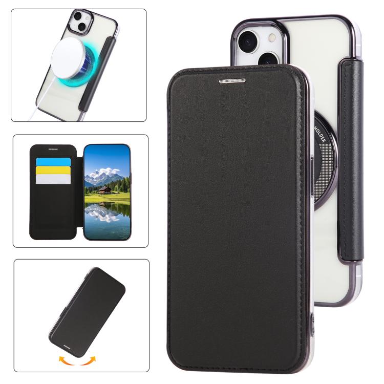 Ultra-thin Magnetic Plating Vegan Leather Phone Case, For iPhone 16 Pro, For iPhone 16 Plus, For iPhone 16, For iPhone 15 Pro Max, For iPhone 15 Pro, For iPhone 15 Plus / 14 Plus