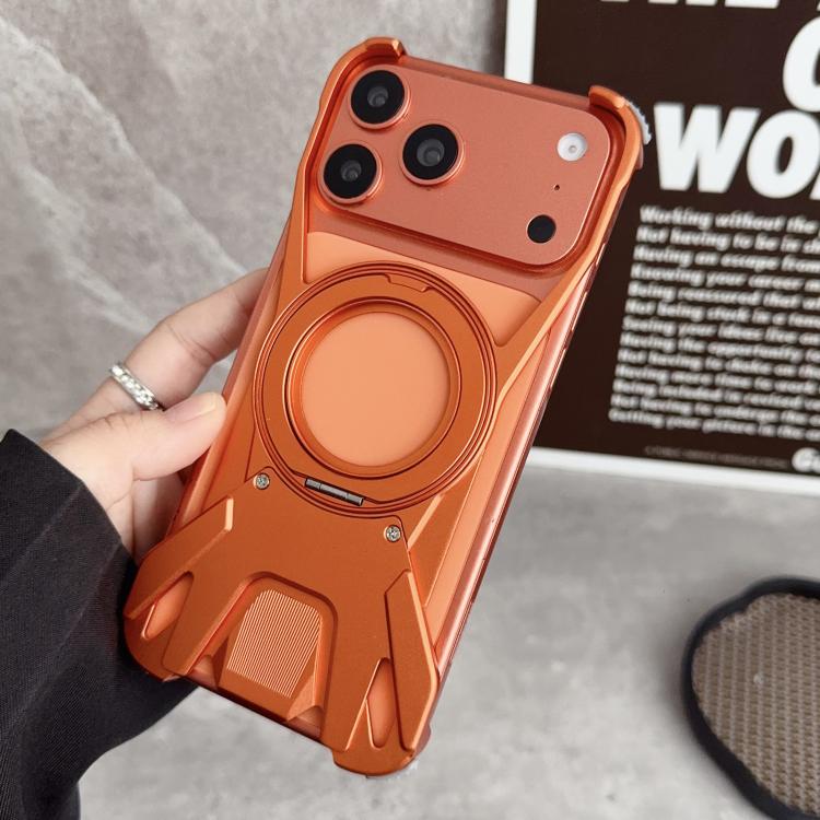 Racing Car Metal Frameless 360 Rotation Holder Magnetic Phone Case, For iPhone 17 Pro Max, For iPhone 17 Pro