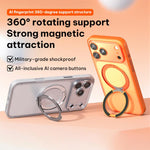 Vegan Leather Magnetic Phone Case with 360 Degrees Rotating Stand, For iPhone 17 Pro Max, For iPhone 17 Pro, For iPhone 17