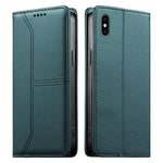 Stitched Line Magnetic RFID Vegan Leather Phone Case, For iPhone X / XS, For iPhone XR, For iPhone XS Max, For iPhone 8 Plus / 7 Plus