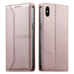 Stitched Line Magnetic RFID Vegan Leather Phone Case, For iPhone X / XS, For iPhone XR, For iPhone XS Max, For iPhone 8 Plus / 7 Plus