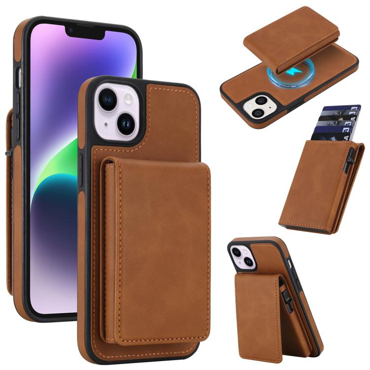 Retro Faux Leather Detachable Spring Loaded Card Bag Magnetic RFID Phone Case, For iPhone 17e / 16e, For iPhone 17 Pro Max, For iPhone 17 Pro, For iPhone 15 Plus, For iPhone 15, For iPhone 14 Plus, For iPhone 14 / 13, For iPhone 12 / 12 Pro