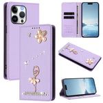 Ballet Girl Diamond Studded RFID Vegan Leather Phone Case, For iPhone 17e / 16e, For iPhone 17 Pro Max, For iPhone 17 Pro, For iPhone 17, For iPhone Air, For iPhone 16 Pro Max