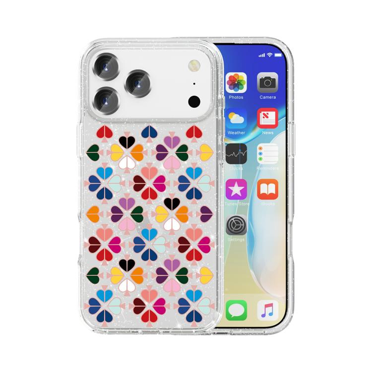 Glittering Crystal Red Heart Pattern Phone Case, For iPhone 17 Pro Max, For iPhone 17 Pro