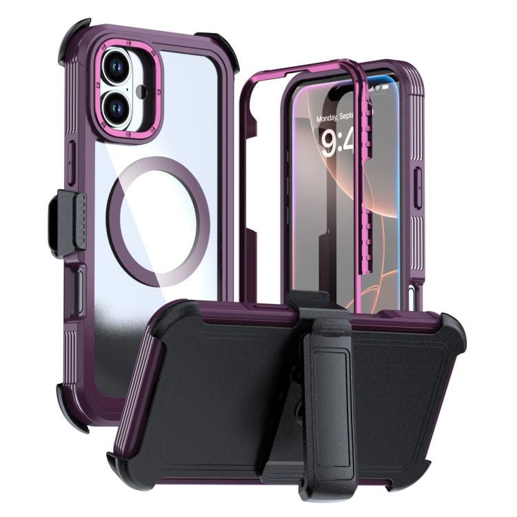 Acrylic Full Coverage Magnetic Phone Case with Back Clip, For iPhone 16 Plus, For iPhone 16, For iPhone 15 Pro Max, For iPhone 15 Pro, For iPhone 15 Plus / 14 Plus, For iPhone 15