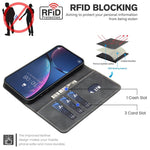 Solid Color Calfskin Texture RFID Vegan Leather Phone Case, For iPhone XS Max, For iPhone 6 Plus/7 Plus/8 Plus, For iPhone 6 / 7 / 8