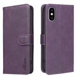 Solid Color Calfskin Texture RFID Vegan Leather Phone Case, For iPhone XS Max, For iPhone 6 Plus/7 Plus/8 Plus, For iPhone 6 / 7 / 8