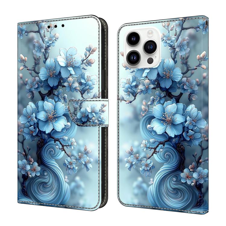 Crystal-Like Painted Vegan Leather Phone Case, For iPhone 15 Pro Max, For iPhone 15 Pro, For iPhone 14 / 13, For iPhone 14 Pro