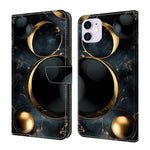 Crystal-Like Painted Vegan Leather Phone Case, For iPhone 11