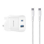 Yesido PD45W USB and Type-C Dual Interface Fast Charger Set, EU Plug, UK Plug, US Plug