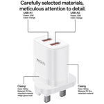 Yesido YC150 12W 2.4A USB Dual Ports Charger Set with 1m USB to Type-C Data Cable, YC150
