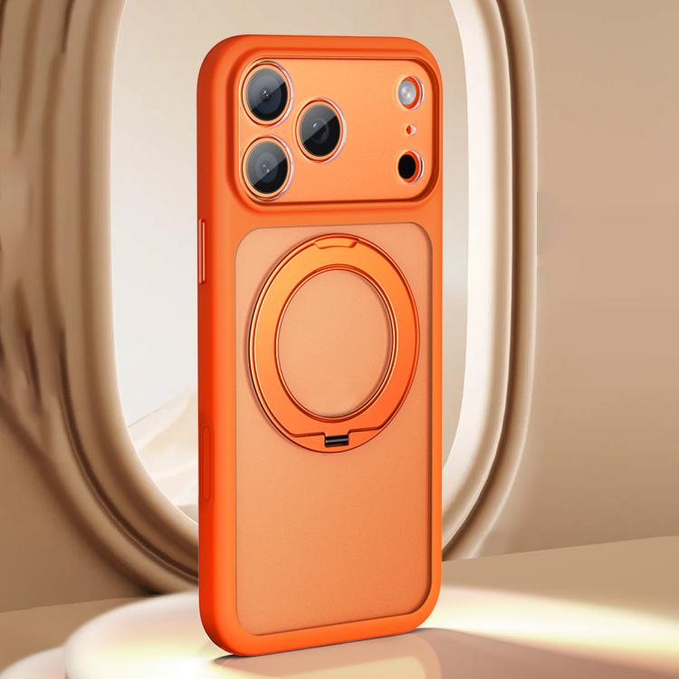 Large Hole Frosted Skin-Feel Magnetic Holder Phone Case with AI Shutter Button, For iPhone 18 Pro / 17 Pro, For iPhone 18 Pro Max / 17 Pro Max