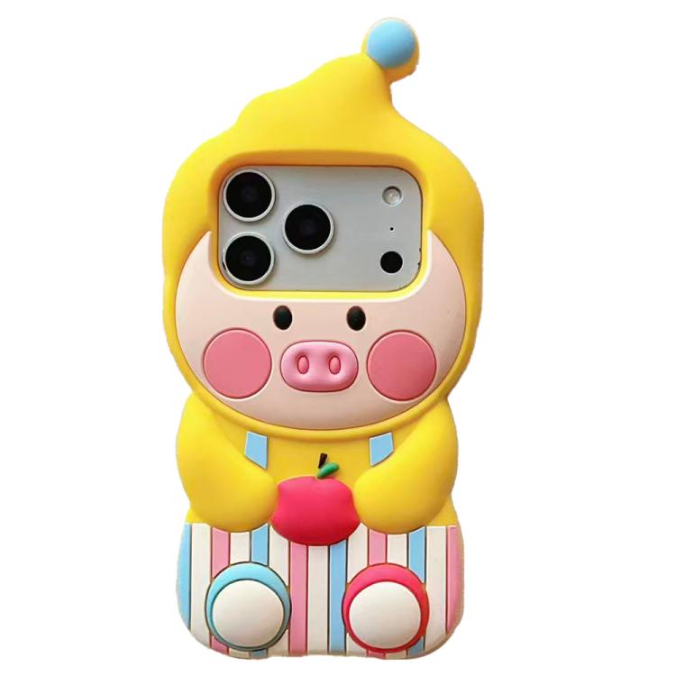 Cartoon Pig Silicone Phone Case, For iPhone 17 Pro Max, For iPhone 17 Pro, For iPhone 17, For iPhone 16 Pro Max, For iPhone 16 Pro, For iPhone 16 Plus, For iPhone 16, For iPhone 15 Pro Max, For iPhone 15 Pro, For iPhone 15 Plus, For iPhone 15          ...