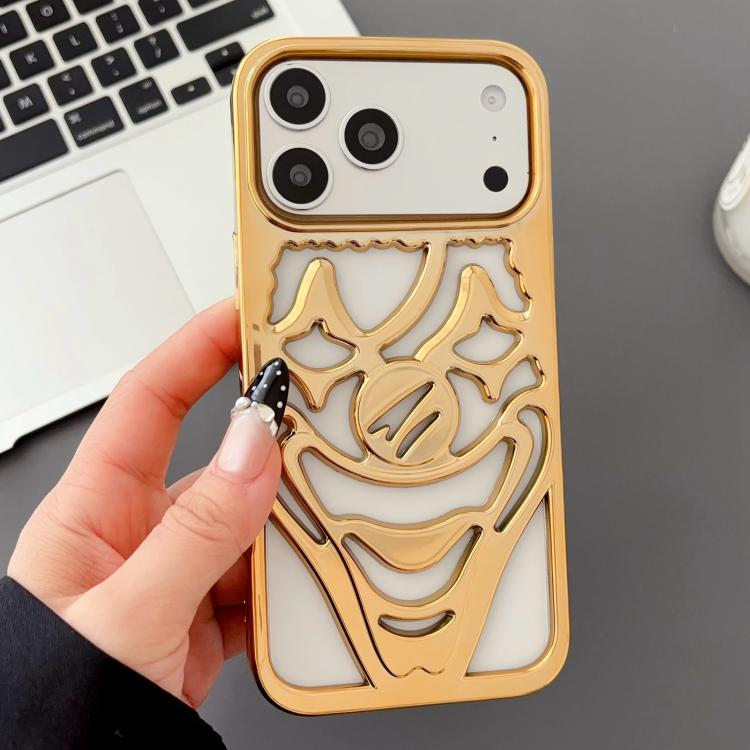 Electroplated Hollow Out Clown Heat Dissipation TPU Phone Case, For iPhone 17 Pro Max, For iPhone 17 Pro, For iPhone 17, For iPhone 16 Pro Max, For iPhone 16 Pro, For iPhone 16