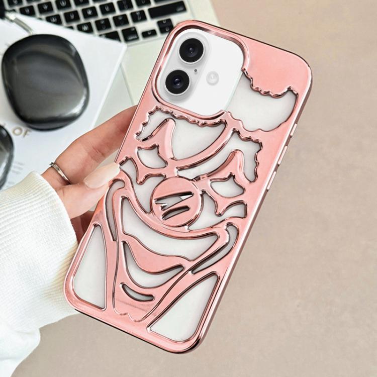Electroplated Hollow Out Clown Heat Dissipation TPU Phone Case, For iPhone 17 Pro Max, For iPhone 17 Pro, For iPhone 17, For iPhone 16 Pro Max, For iPhone 16 Pro, For iPhone 16