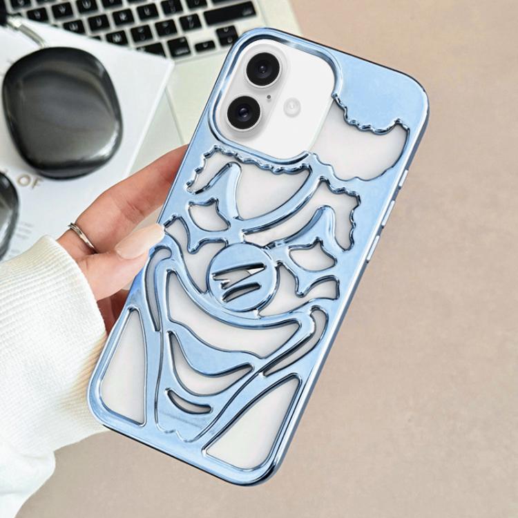 Electroplated Hollow Out Clown Heat Dissipation TPU Phone Case, For iPhone 17 Pro Max, For iPhone 17 Pro, For iPhone 17, For iPhone 16 Pro Max, For iPhone 16 Pro, For iPhone 16