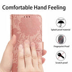 Sunflower Embossed Vegan Leather Phone Case with Small Black Rope, For iPhone 14, For iPhone 14 Pro, For iPhone 14 Pro Max, For iPhone 13 Pro Max, For iPhone 13 Pro, For iPhone 13, For iPhone 12 / 12 Pro, For iPhone 12 Pro Max