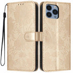 Sunflower Embossed Vegan Leather Phone Case with Small Black Rope, For iPhone 14 Pro Max, For iPhone 13 Pro Max, For iPhone 13 Pro, For iPhone 13, For iPhone 12 / 12 Pro, For iPhone 12 Pro Max, For iPhone 11 Pro Max, For iPhone 11