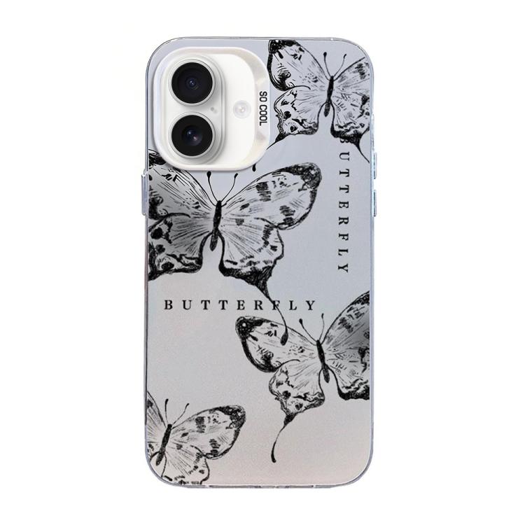 Butterfly Pattern Silver Plating PC Hybrid TPU Phone Case, For iPhone 17e / 16e, For iPhone 17 Pro Max, For iPhone 17 Pro, For iPhone 17, For iPhone Air, For iPhone 16 Pro Max