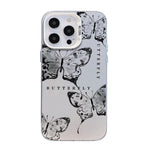 Butterfly Pattern Silver Plating PC Hybrid TPU Phone Case, For iPhone 15, For iPhone 14 Plus, For iPhone 14, For iPhone 14 Pro, For iPhone 14 Pro Max, For iPhone SE 2022 / SE 2020