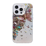 Butterfly Pattern Silver Plating PC Hybrid TPU Phone Case, For iPhone 15, For iPhone 14 Plus, For iPhone 14, For iPhone 14 Pro, For iPhone 14 Pro Max, For iPhone SE 2022 / SE 2020