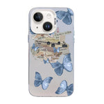 Butterfly Pattern Silver Plating PC Hybrid TPU Phone Case, For iPhone 13 Pro Max, For iPhone 13 Pro, For iPhone 13, For iPhone 13 mini, For iPhone 12 Pro Max, For iPhone 12 Pro